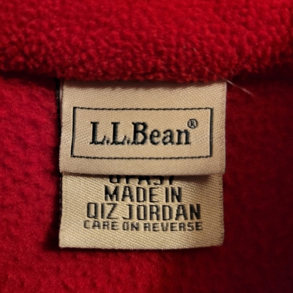 L.L. Bean Red Nordic Fair Isle Full Zip Fleece Jacket - Picture 9 of 11